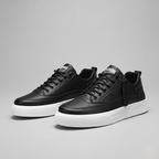 Men's Lace-Up and Zip Low Top Sneakers - Casual Canvas Footwear for Everyday Comfort and Style
