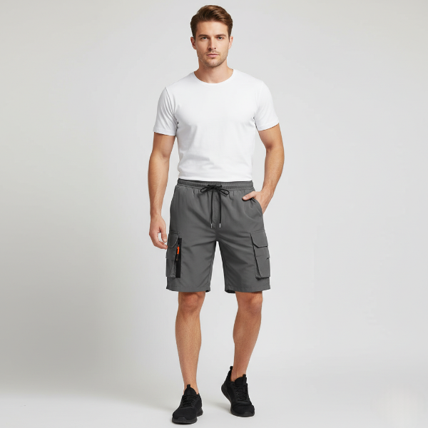 Men's Lightweight Cargo Shorts with Zip Pockets | Breathable Fabric | Ideal for Outdoor Activities and Travel