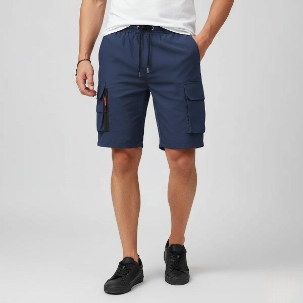 Men's Lightweight Cargo Shorts with Zip Pockets | Breathable Fabric | Ideal for Outdoor Activities and Travel