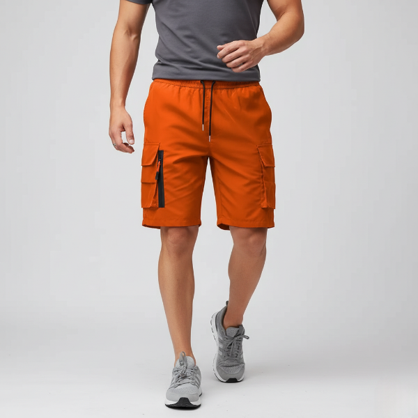 Men's Lightweight Cargo Shorts with Zip Pockets | Breathable Fabric | Ideal for Outdoor Activities and Travel