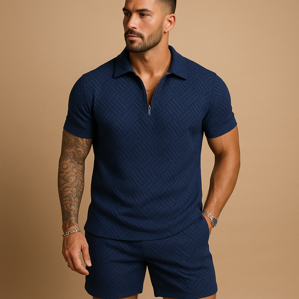 Men's Lightweight Cotton Blend Casual T-Shirt and Shorts Set | Relaxed Fit for Summer Outdoor Activities