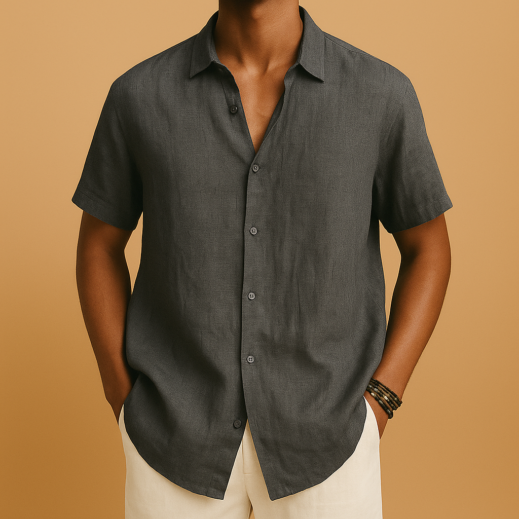 Men's Lightweight Cotton Short Sleeve Summer Shirt | Relaxed Fit | Casual Everyday Wear