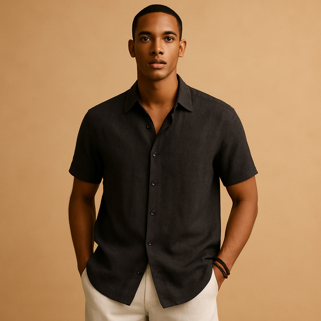 Men's Lightweight Cotton Short Sleeve Summer Shirt | Relaxed Fit | Casual Everyday Wear