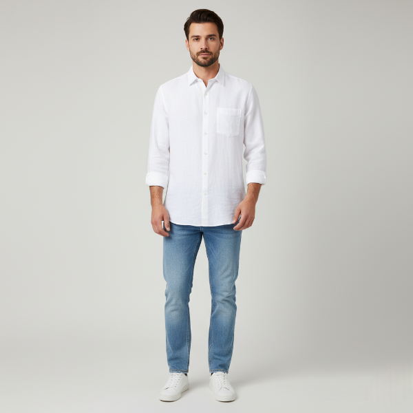 Men's Lightweight Linen Shirt - Breathable Casual Wear for Everyday Comfort