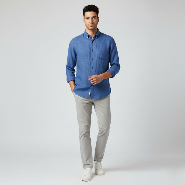 Men's Lightweight Linen Shirt - Breathable Casual Wear for Everyday Comfort