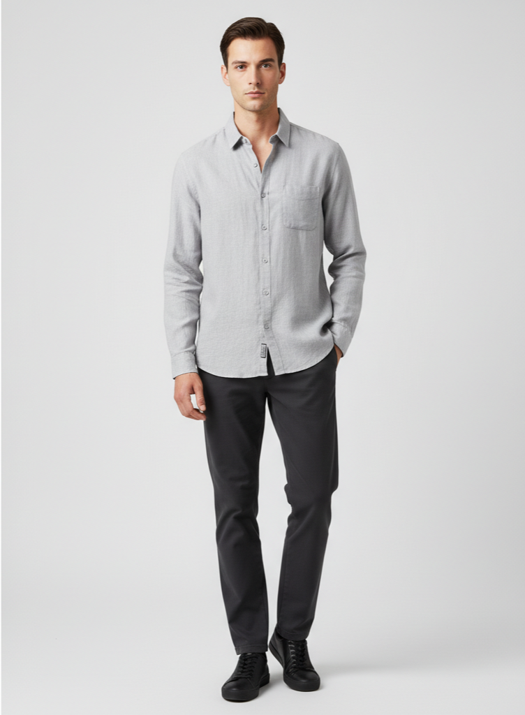 Men's Lightweight Linen Shirt - Breathable Casual Wear for Everyday Comfort