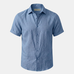 Men's Linen Short Sleeve Polo Shirt for Casual Summer Wear