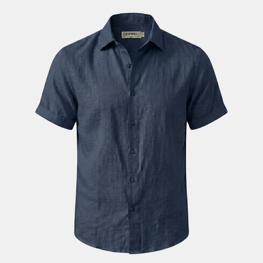 Men's Linen Short Sleeve Polo Shirt for Casual Summer Wear