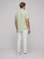 Men's Linen Short Sleeve Polo Shirt for Casual Summer Wear