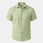 Men's Linen Short Sleeve Polo Shirt for Casual Summer Wear