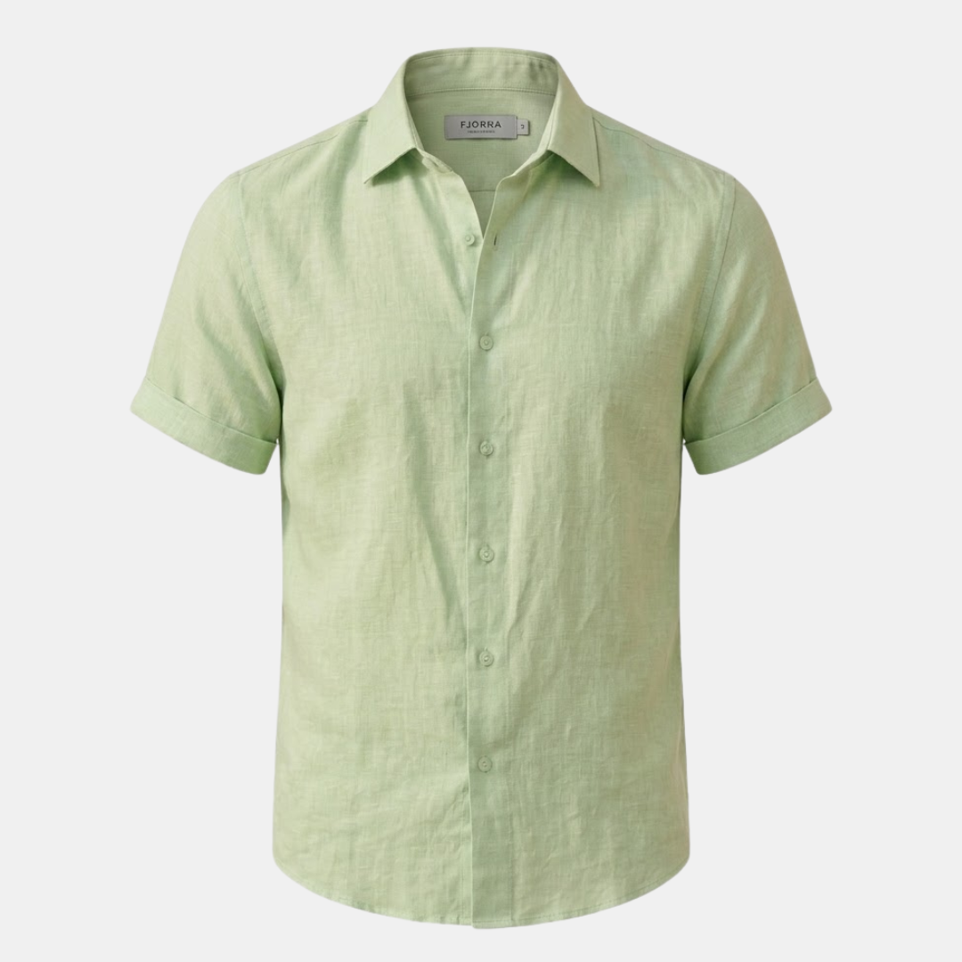 Men's Linen Short Sleeve Polo Shirt for Casual Summer Wear