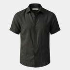 Men's Linen Short Sleeve Polo Shirt for Casual Summer Wear