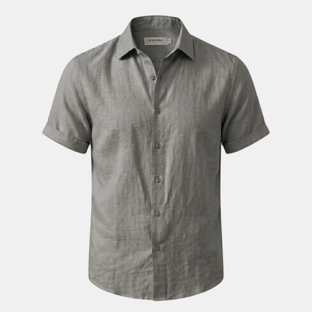 Men's Linen Short Sleeve Polo Shirt for Casual Summer Wear