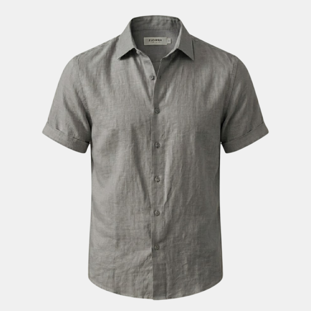 Men's Linen Short Sleeve Polo Shirt for Casual Summer Wear