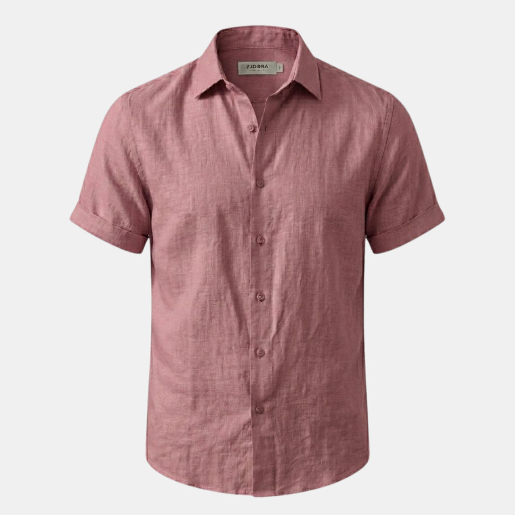Men's Linen Short Sleeve Polo Shirt for Casual Summer Wear