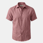 Men's Linen Short Sleeve Polo Shirt for Casual Summer Wear