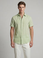 Men's Linen Short Sleeve Polo Shirt for Casual Summer Wear
