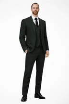 Men's Linen Three-Piece Suit Set - Blazer, Trousers & Waistcoat for Weddings