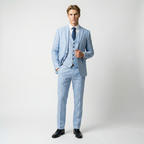 Men's Linen Three-Piece Suit Set - Blazer, Trousers, Waistcoat for Weddings