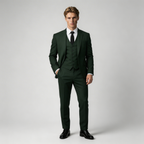 Men's Linen Three-Piece Suit Set - Blazer, Trousers, Waistcoat for Weddings