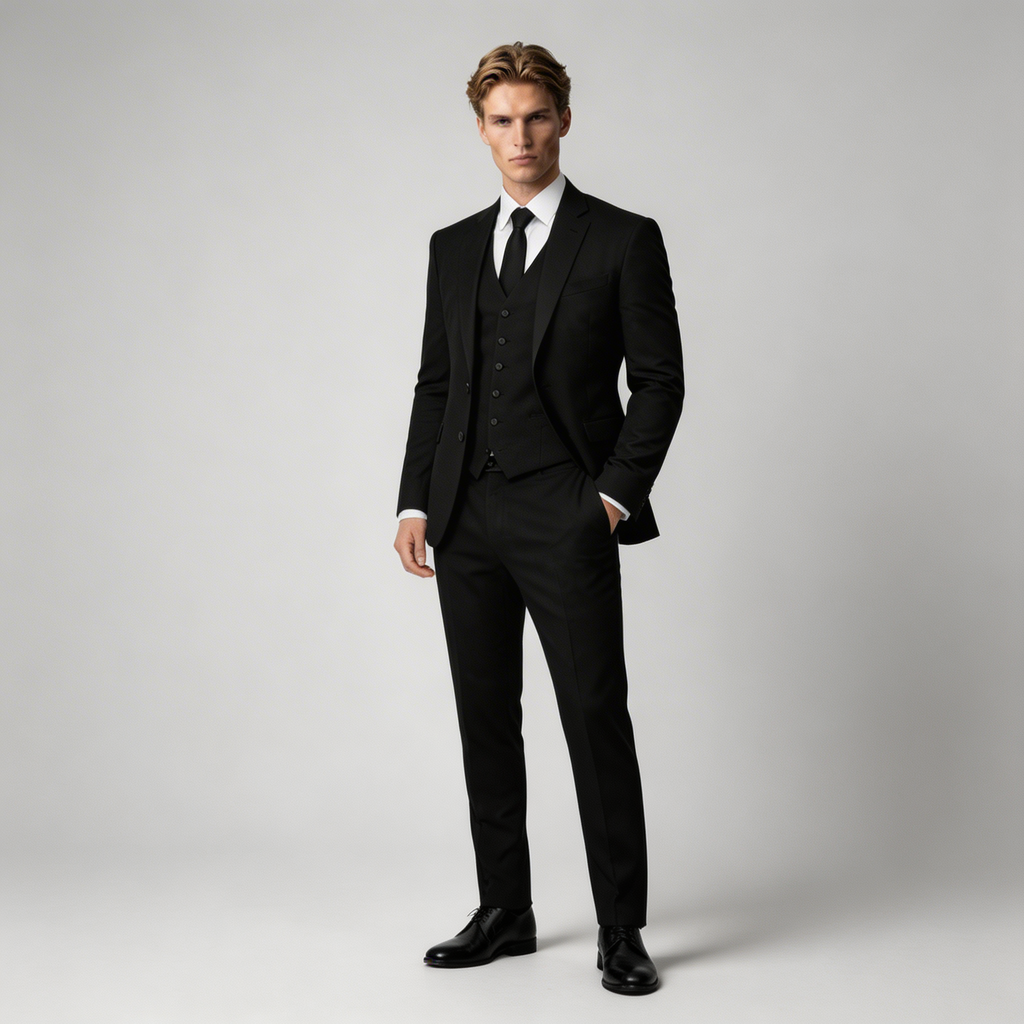 Men's Linen Three-Piece Suit Set - Blazer, Trousers, Waistcoat for Weddings
