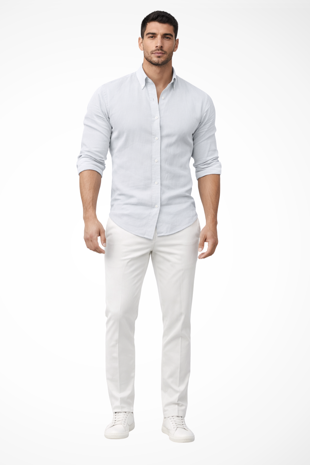 Men's Loose Fit Cotton Long Sleeve Lapel Shirt for Casual Summer Wear