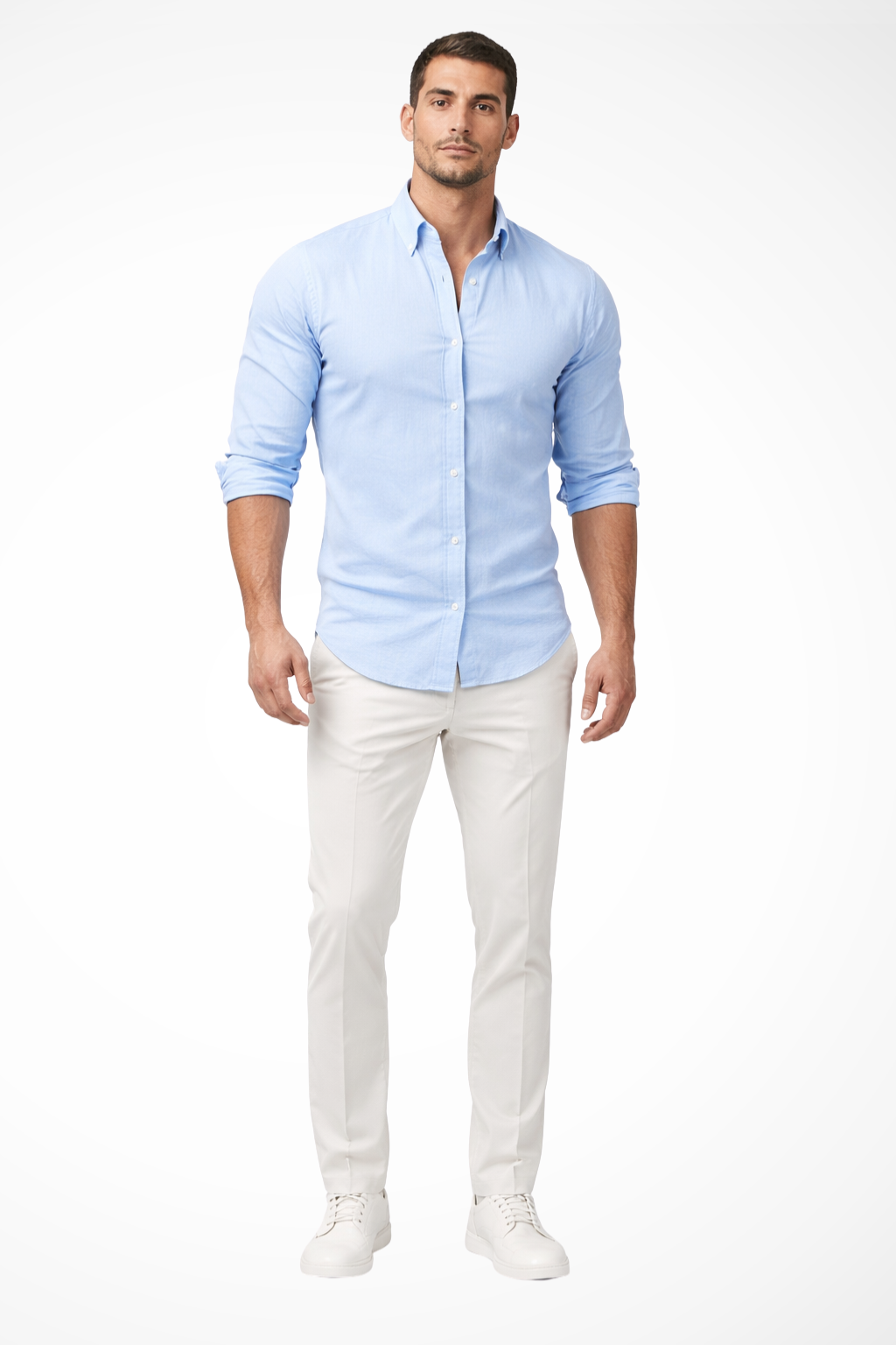 Men's Loose Fit Cotton Long Sleeve Lapel Shirt for Casual Summer Wear