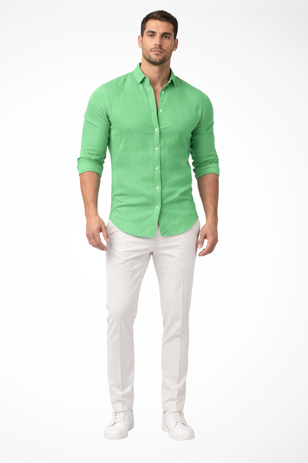 Men's Loose Fit Cotton Long Sleeve Lapel Shirt for Casual Summer Wear