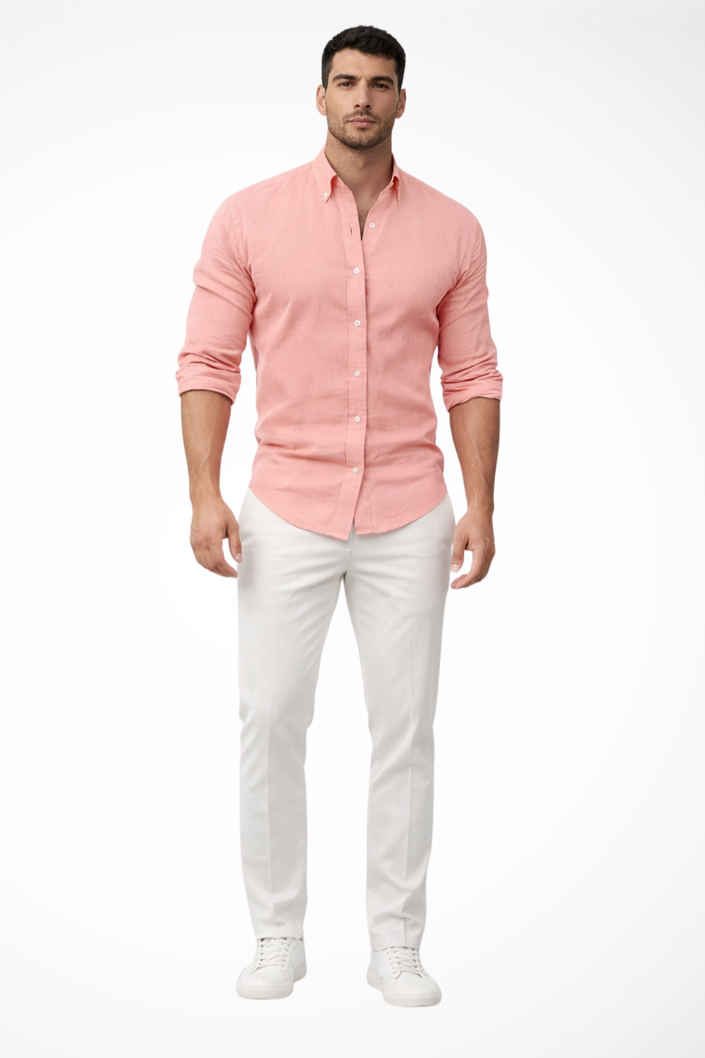 Men's Loose Fit Cotton Long Sleeve Lapel Shirt for Casual Summer Wear