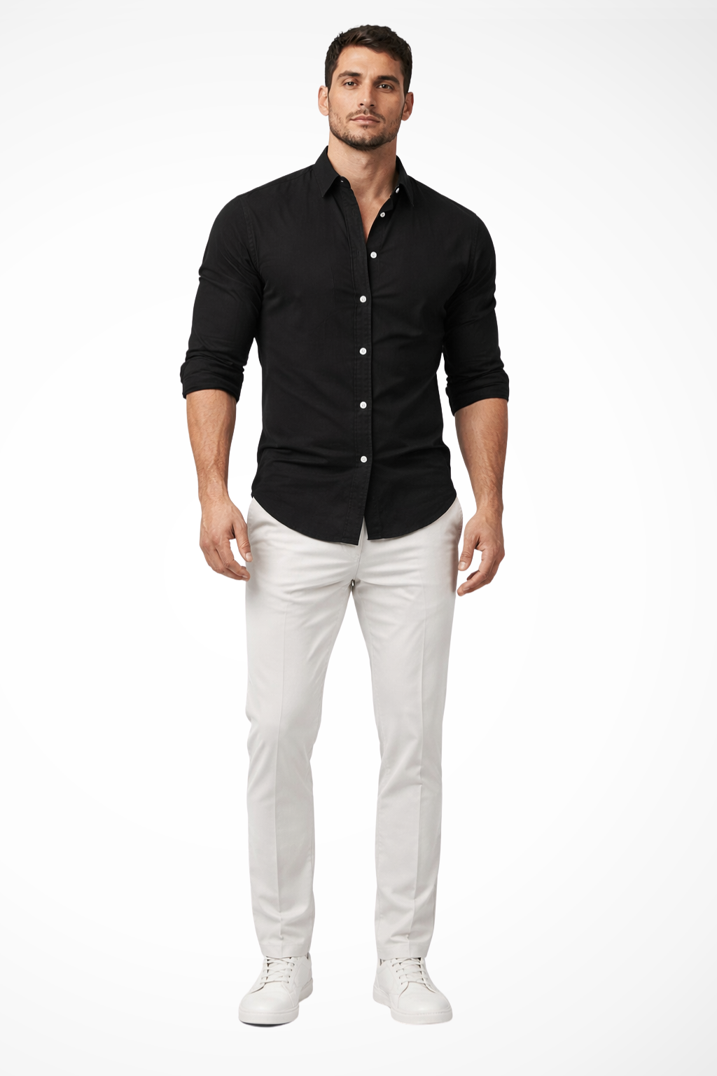 Men's Loose Fit Cotton Long Sleeve Lapel Shirt for Casual Summer Wear