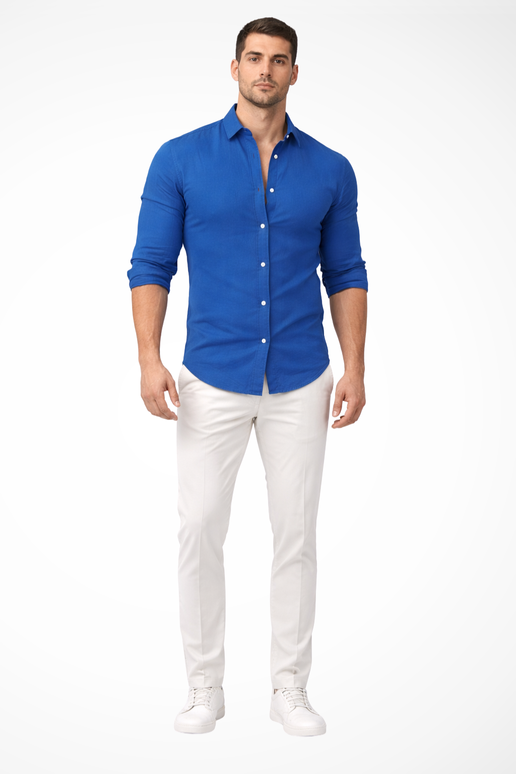 Men's Loose Fit Cotton Long Sleeve Lapel Shirt for Casual Summer Wear