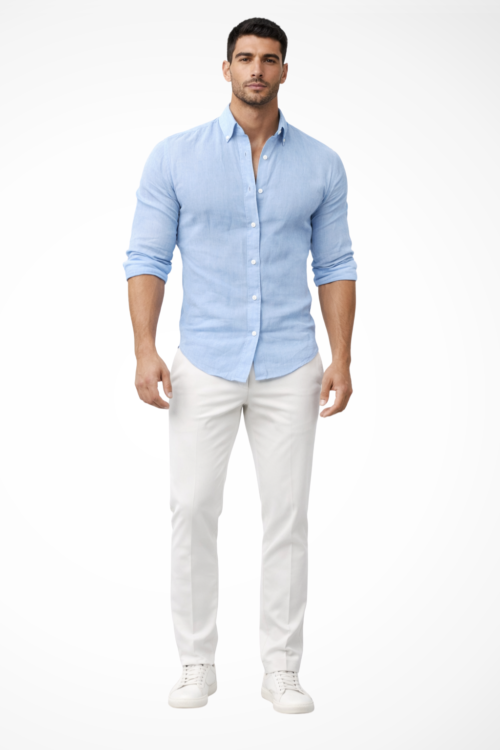 Men's Loose Fit Cotton Long Sleeve Lapel Shirt for Casual Summer Wear