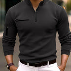 Men's Quarter-Zip Polo Shirt | Soft Cotton Blend | Casual Wear