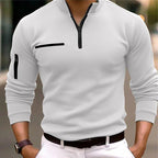 Men's Quarter-Zip Polo Shirt | Soft Cotton Blend | Casual Wear