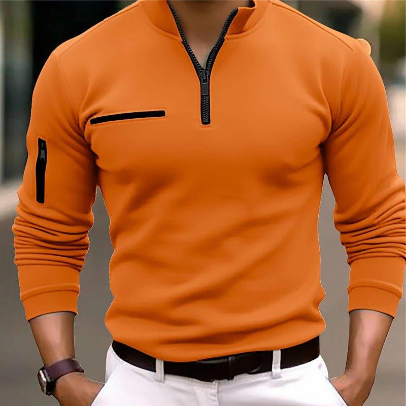 Men's Quarter-Zip Polo Shirt | Soft Cotton Blend | Casual Wear
