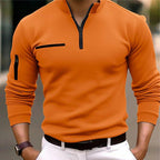 Men's Quarter-Zip Polo Shirt | Soft Cotton Blend | Casual Wear