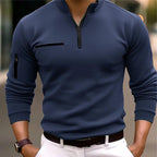 Men's Quarter-Zip Polo Shirt | Soft Cotton Blend | Casual Wear