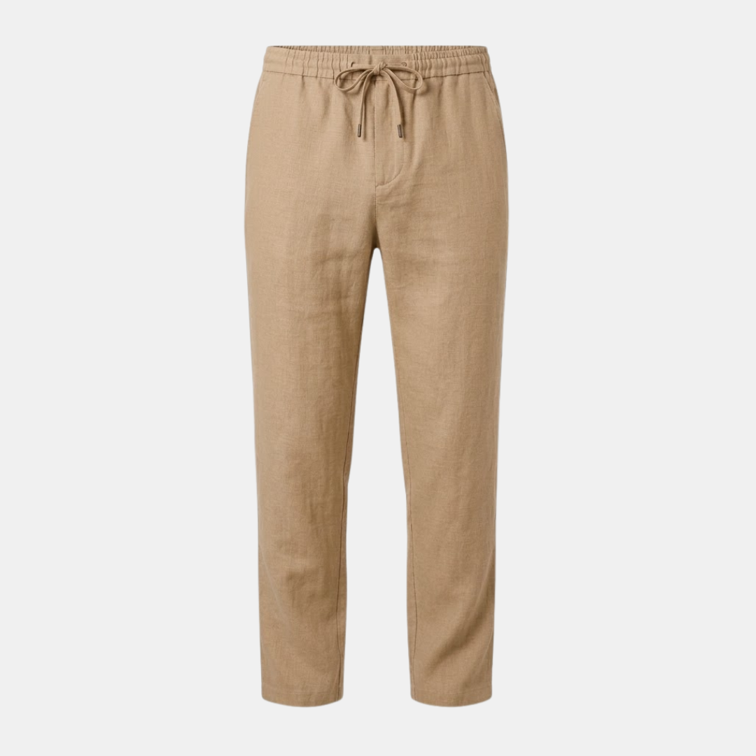 Men's Relaxed Fit Cotton Linen Trousers for Casual Wear