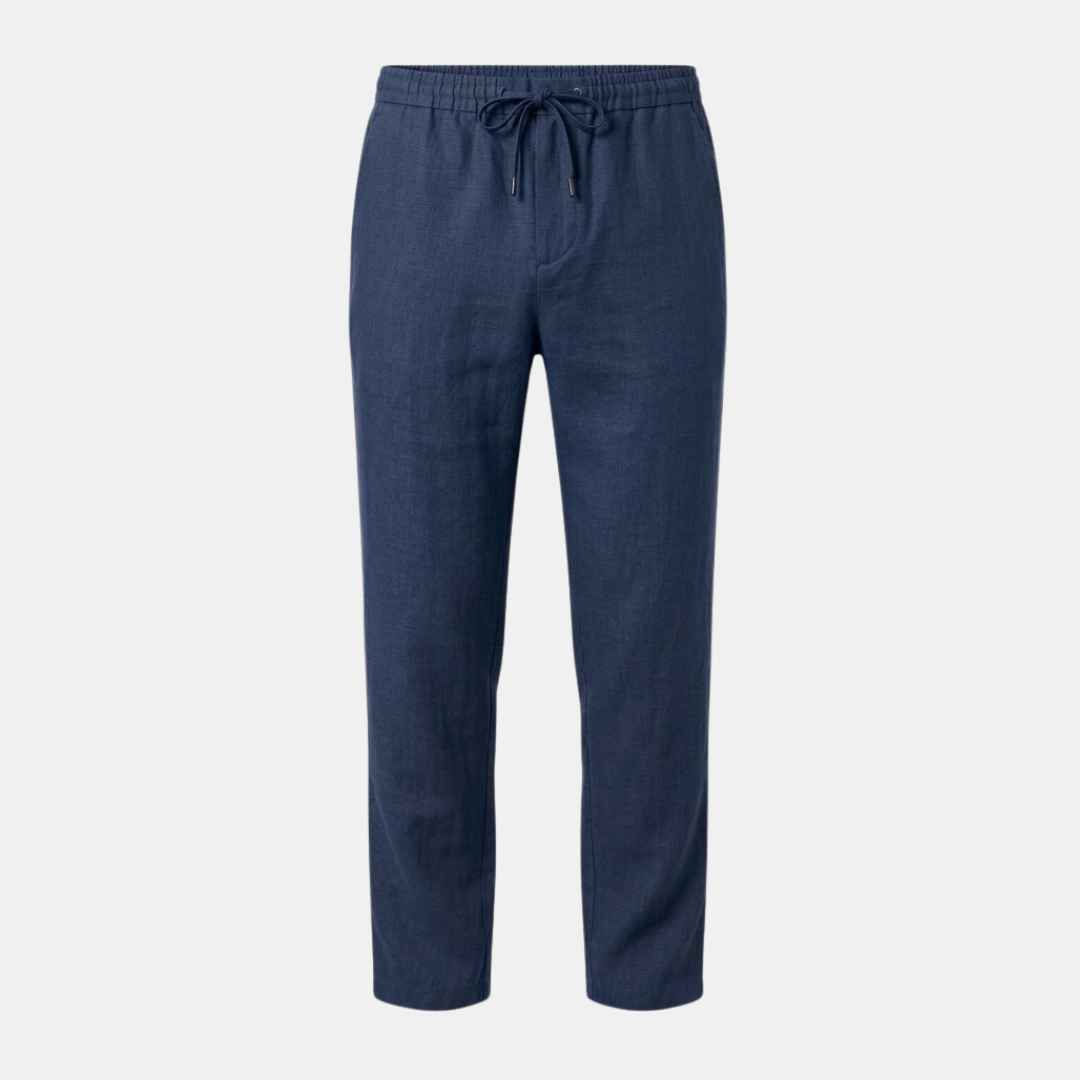 Men's Relaxed Fit Cotton Linen Trousers for Casual Wear