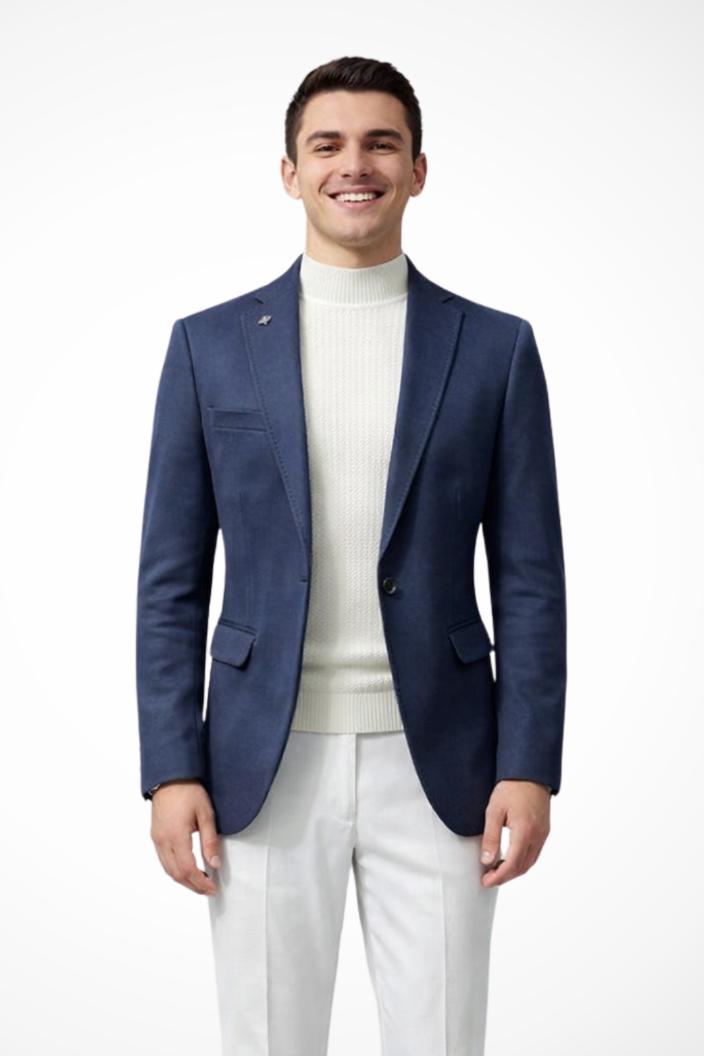 Men's Tailored Textured Single Button Blazer | Elegant Formal Wear