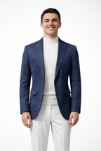 Men's Tailored Textured Single Button Blazer | Elegant Formal Wear