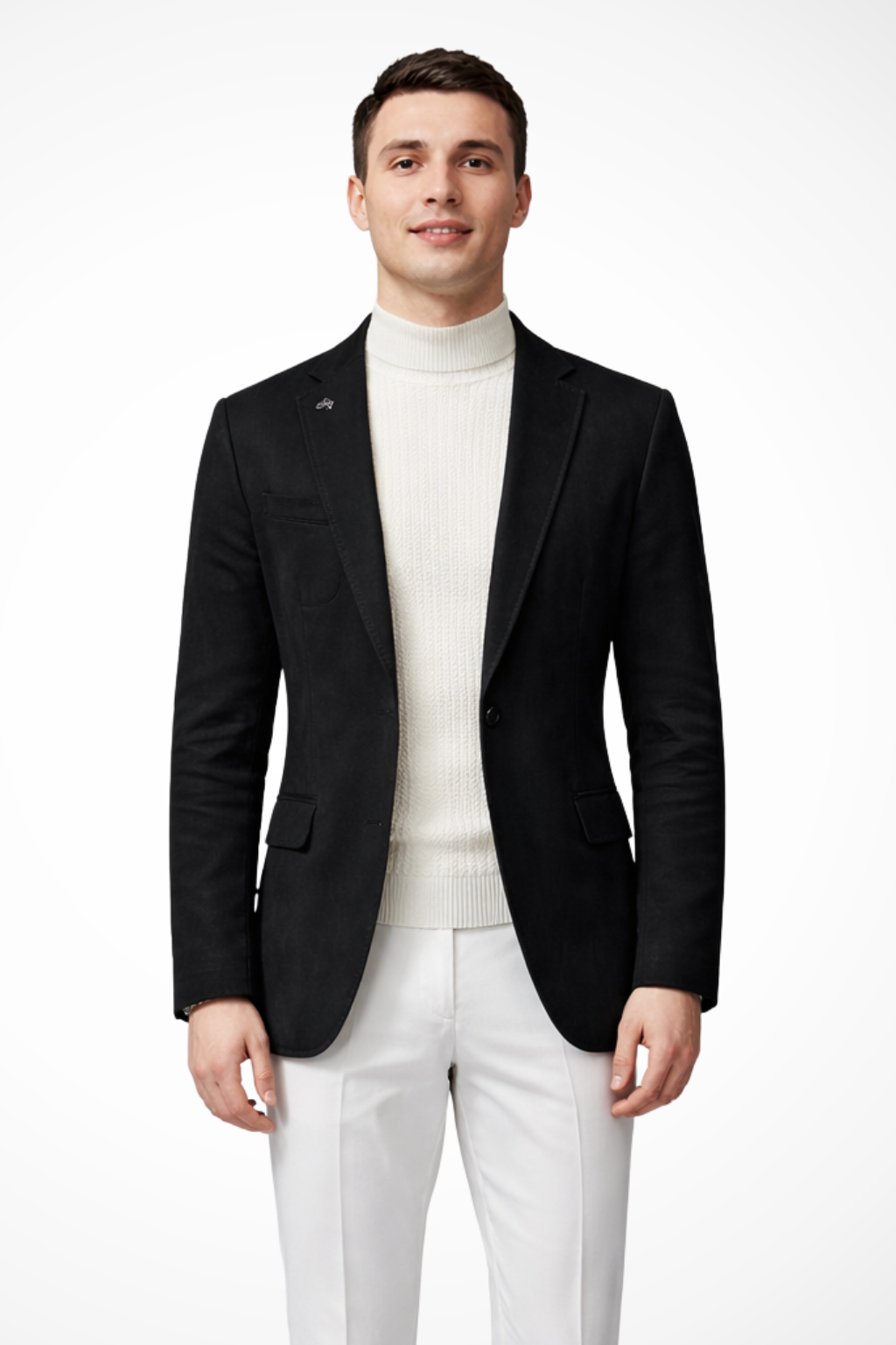 Men's Tailored Textured Single Button Blazer | Elegant Formal Wear