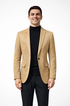 Men's Tailored Textured Single Button Blazer | Elegant Formal Wear