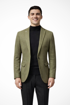 Men's Tailored Textured Single Button Blazer | Elegant Formal Wear