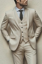 Men's Tailored Three-Piece Summer Wedding Suit - Lightweight Fabric, Formal Attire