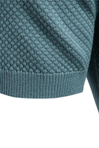 Men's Textured Knit Short Sleeve Polo Shirt - Casual Wear, Comfortable Fit