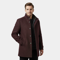 Men's Wool-Blend Stand-Collar Coat with Removable Padded Vest for Versatile Cold Weather Wear