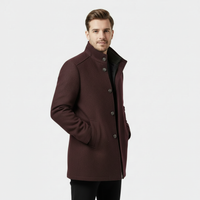 Men's Wool-Blend Stand-Collar Coat with Removable Padded Vest for Versatile Cold Weather Wear