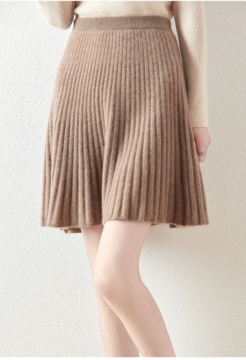 Merino Wool A-Line Skirt - Comfortable Everyday Wear for Women - Stylish and Versatile Design