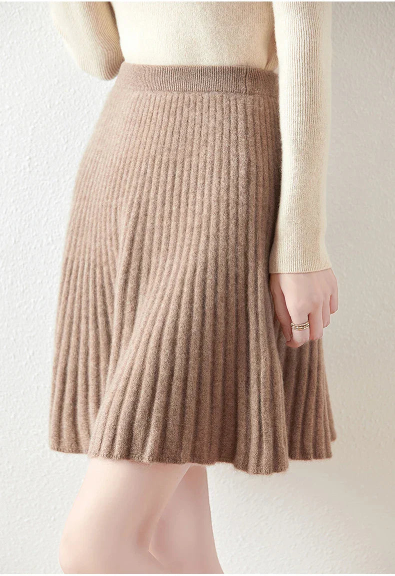 Merino Wool A-Line Skirt - Comfortable Everyday Wear for Women - Stylish and Versatile Design